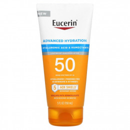 Eucerin, Advanced Hydration, легкий солнцезащитный лосьон, SPF 50, без отдушек, 150 мл (5 жидк. Унций)