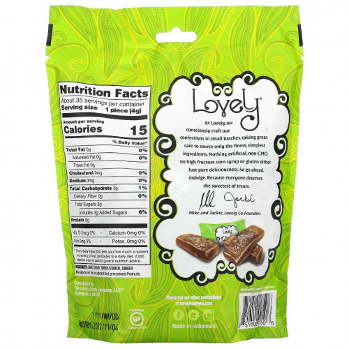 Lovely Candy, Ginger Chews, Original , 5 oz (142 g)