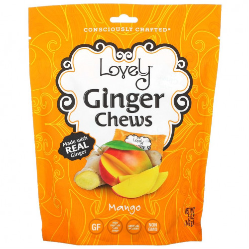 Lovely Candy, Ginger Chews, Mango, 5 oz ( 142 g)