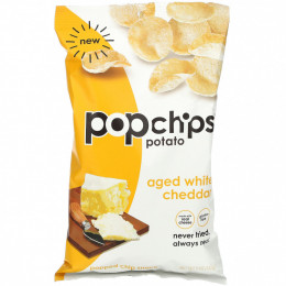 Popchips, Картофельные чипсы, выдержанный белый чеддер, 142 г (5 унций)