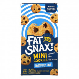 Fat Snax, Mini Cookies, шоколадная крошка, 141,7 г (5 унций)