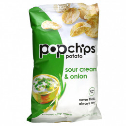 Popchips, Картофельный чипсы, сметана и лук, 5 унций (142 г)