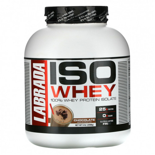 Labrada Nutrition, ISO Whey, 100%-ный изолят сывороточного белка, шоколад, 5 фунтов (2268 г)