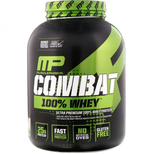 MusclePharm, Combat 100% Whey Protein, Baunilha, 5 lbs (2269 g)