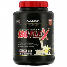 ALLMAX Nutrition, Isoflex, чистый изолят сывороточного белка (фильтрация заряженными ионными частицами), со вкусом ванили, 2,27 кг (5 фунтов)