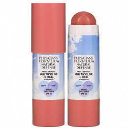 Physicians Formula, естественная защита, цветной солнцезащитный стик, SPF 20, естественный розовый, 7,4 г (0,26 унции)