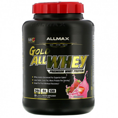 ALLMAX Nutrition, AllWhey Gold, Premium Whey Protein, Strawberry, 5 lbs. (2.27 kg)