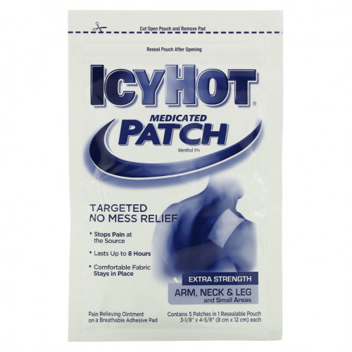 Icy Hot, Лечебные патчи, повышенная сила, 5 патчей