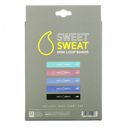 Sports Research, Sweet Sweat, мини-эспандеры, 5 штук