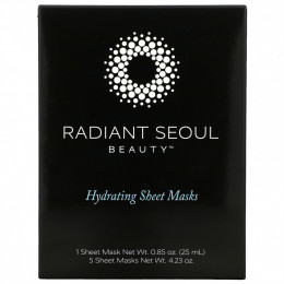 Radiant Seoul, увлажняющая тканевая маска, 5 шт. по 25 мл (0,85 унции)