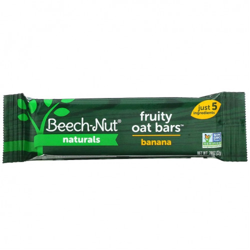 Beech-Nut, Naturals, фруктовые овсяные батончики, этап 4, банан, 5 батончиков, 22 г (0,78 унции)