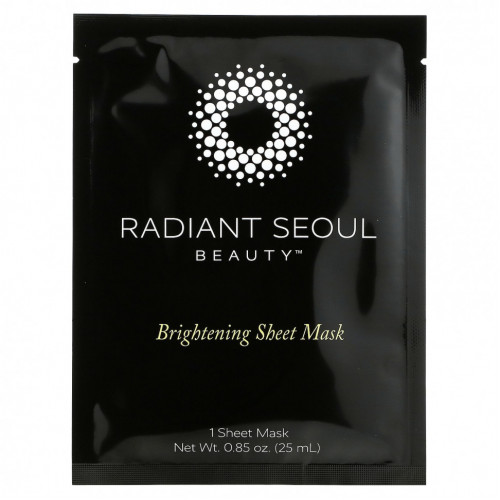 Radiant Seoul, осветляющая тканевая маска, 5 шт., по 25 мл (0,85 унции) каждая