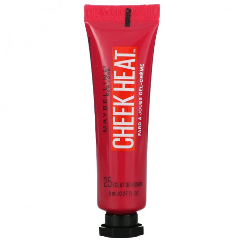 Maybelline, Cheek Heat, крем-гель для румян, фуксия, 8 мл (0,27 жидк. Унции)