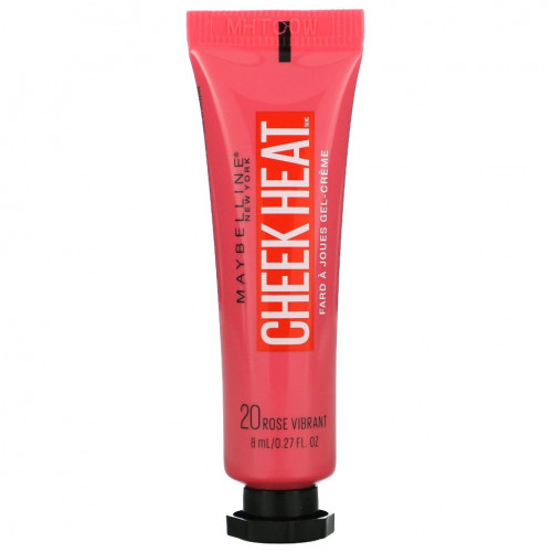 Maybelline, Cheek Heat, крем-гель для румян, роза, 8 мл (0,27 жидк. Унции)