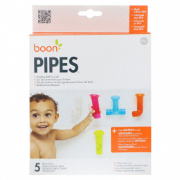 Boon, Pipes, Building Bath Toy Set, 5 Bath Toys, Colors May Vary, 12+ Months