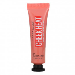 Maybelline, Cheek Heat, крем-румяна с коралловым покрытием, 8 мл (0,27 унции)