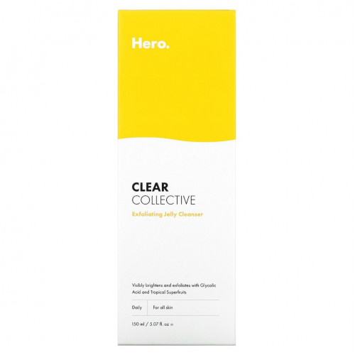 Hero Cosmetics, Clear Collective, отшелушивающее очищающее желе, 150 мл (5,07 жидк. унции)