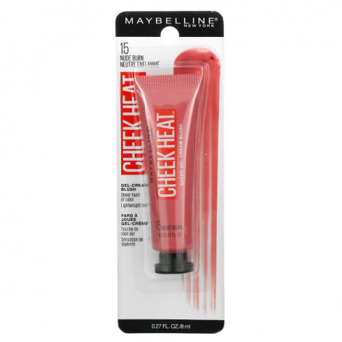 Maybelline, Cheek Heat, Кисть для геля и крема, телесный ожог, 0,27 жидкой унции (8 мл)