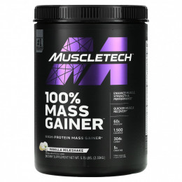 Muscletech, 100% Mass Gainer, ванильный молочный коктейль, 2,33 кг (5,15 фунта)