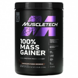 Muscletech, 100% для набора массы, шоколадное брауни, 2,33 кг (5,15 фунта)