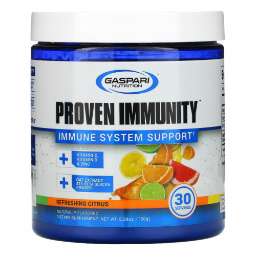 Gaspari Nutrition, Proven Immunity, Поддержка иммунной системы, освежающие цитрусовые, 5,29 унции (150 г)