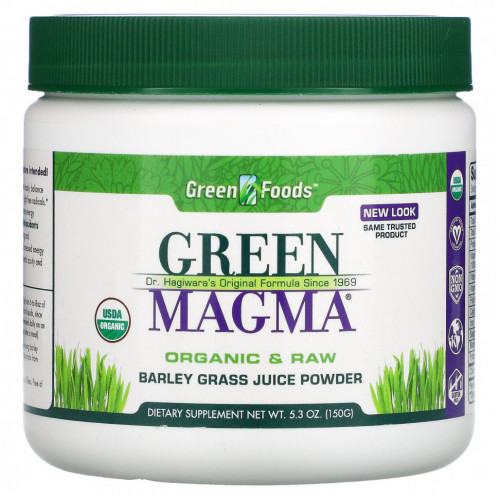 Green Foods, Green Magma, сок из зеленых побегов ячменя в порошке, 150 г (5,3 унции)