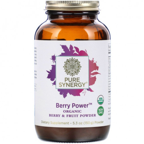 Pure Synergy, органический порошок из ягод и фруктов, Berry Power, 150 г (5,3 унции)