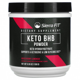 Sierra Fit, Keto BHB в порошке, бета-гидроксибутират, вкус ягодного лимонада, 158 г (5,55 унции)