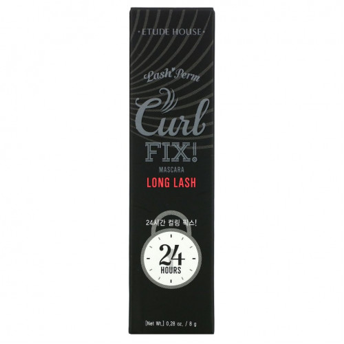 Etude, Lash Perm Curl Fix! Тушь для ресниц, длинные ресницы, 8 г (0,28 унции)