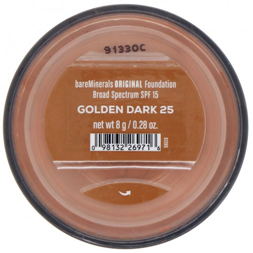 bareMinerals, Original, тональная основа, SPF 15, оттенок «Золотистый темный 25», 8 г