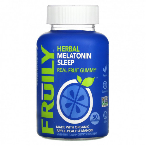 Fruily, Herbal Melatonin Sleep, Mixed Fruit , 50 Gummies