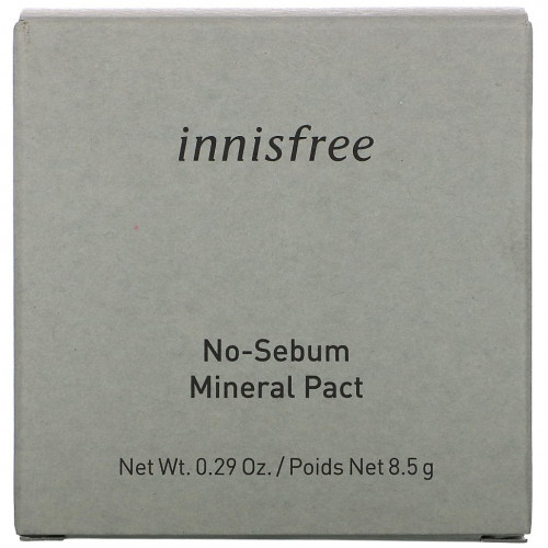 Innisfree, минеральная компактная пудра, контроль жирности, 8,5 г (0,29 унции)