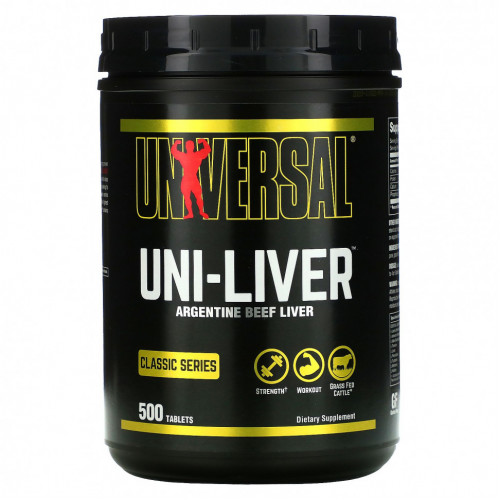 Universal Nutrition, Classic Series, Uni-Liver, аргентинская говяжья печень, 500 таблеток