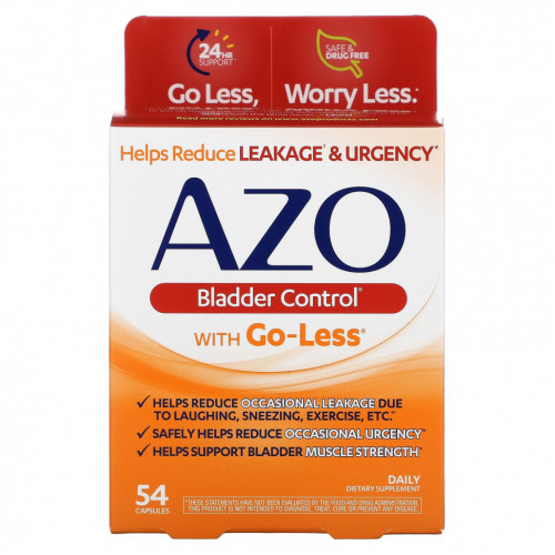 Azo, Bladder Control, with Go-Less, 54 Capsules