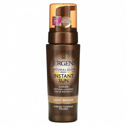 Jergens, Natural Glow, Instant Sun, мусс для автозагара, светло-бронзовый, 177 мл