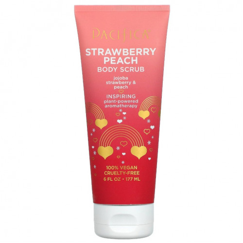 Pacifica, Strawberry Peach, Body Scrub, 6 fl oz (177 ml)