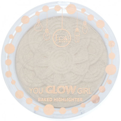 J.Cat Beauty, You Glow Girl, запеченый хайлайтер, оттенок YGG105 «Лунный свет», 8,5 г