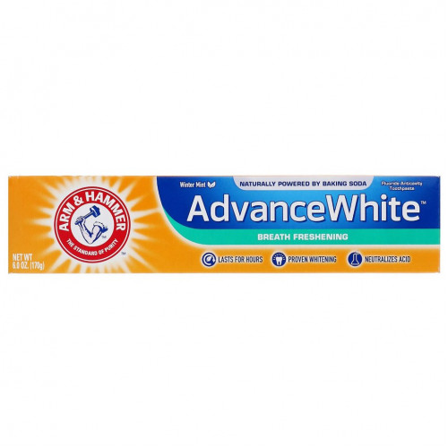 Arm & Hammer, AdvanceWhite, Зубная паста, освежающая дыхание, зимняя мята, 6,0 унций (170 г)