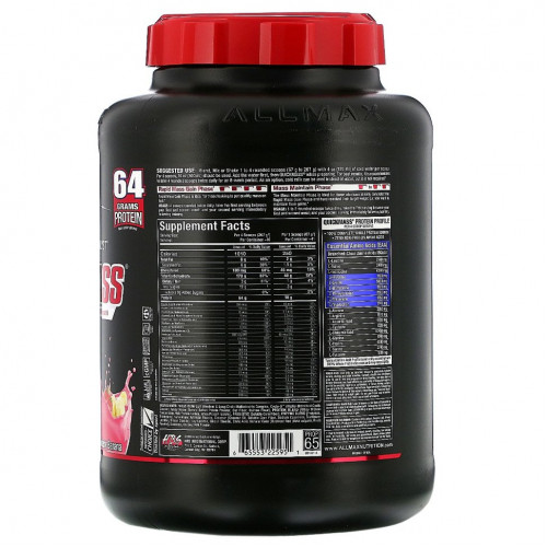 ALLMAX Nutrition, Quick Mass, катализатор быстрого набора массы, клубника-банан, 2,72 кг (6 фунтов)