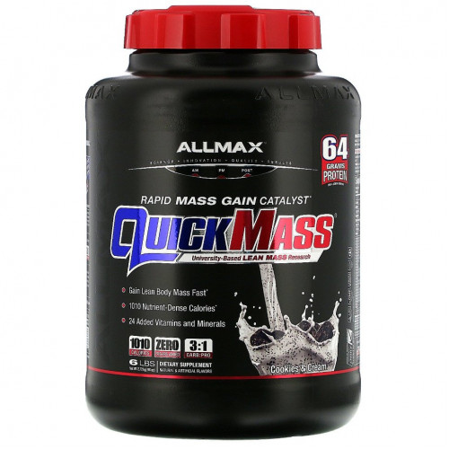 ALLMAX Nutrition, Quick Mass, катализатор быстрого набора массы, со вкусом печенья и сливок, 2,72 кг (6 фунтов)