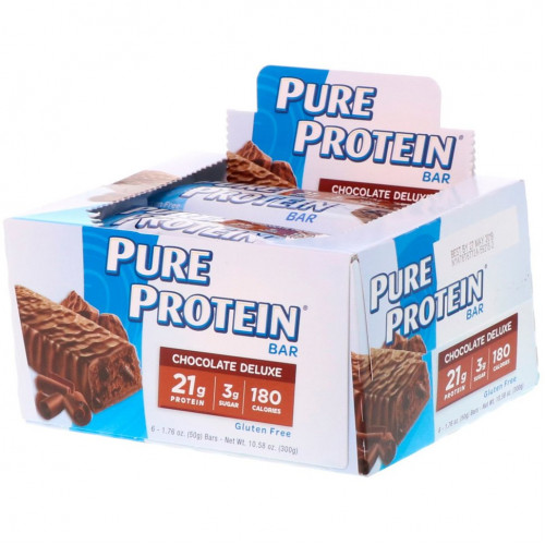 Pure Protein, Батончики Chocolate Deluxe, 6 батончиков по 50 г (1.76 унции)