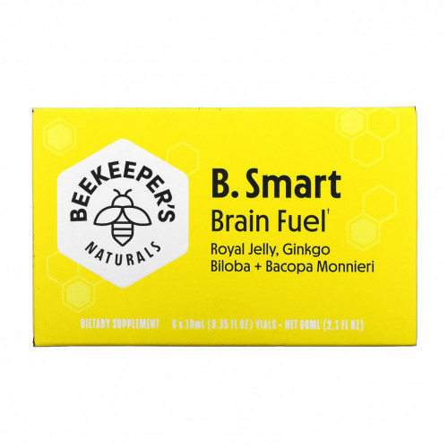 Beekeeper's Naturals, B. Smart Brain Fuel, 6 флаконов по 10 мл (0,35 жидк. унции)