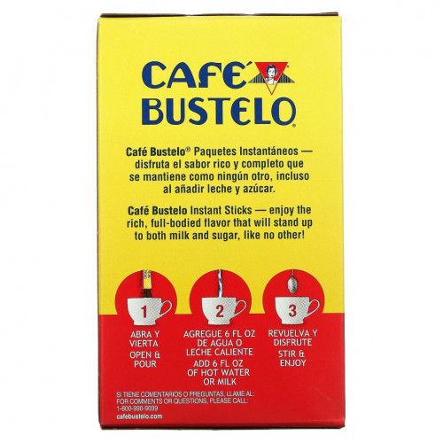 Caf? Bustelo, Растворимый кофе эспрессо, 6 пакетиков по 2,6 г (0,09 унции)