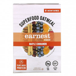 Earnest Eats, Овсянка быстрого приготовления Superfood, кленовая корица, 6 пакетиков, 240 г (8,47 унции)