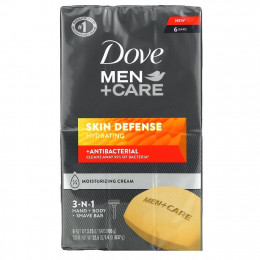 Dove, Men + Care, средство для защиты кожи, штанга 3 в 1 для рук, тела и бритья, 6 шт. По 106 г (3,75 унции)