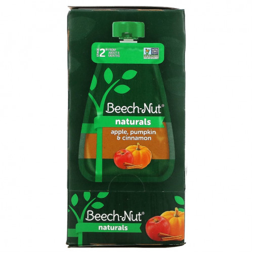 Beech-Nut, Naturals, Stage 2, яблоко, тыква и корица, 6 пакетиков по 99 г (3,5 унции)