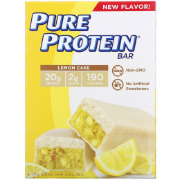 Pure Protein, Батончик с лимонным кексом, 6 шт., 50 г (1,76 унции) каждый