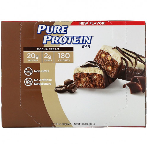 Pure Protein, Батончик с кофейным кремом, 6 батончиков, 50 г (1,76 унций) каждый