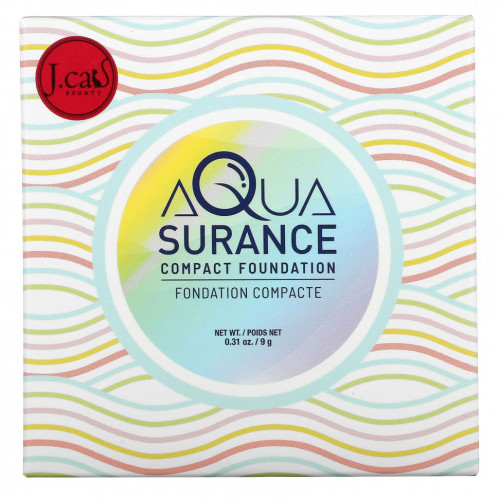 J.Cat Beauty, Aquasurance Compact Foundation, ACF102A Светло-бежевый, 0,31 унции (9 г)