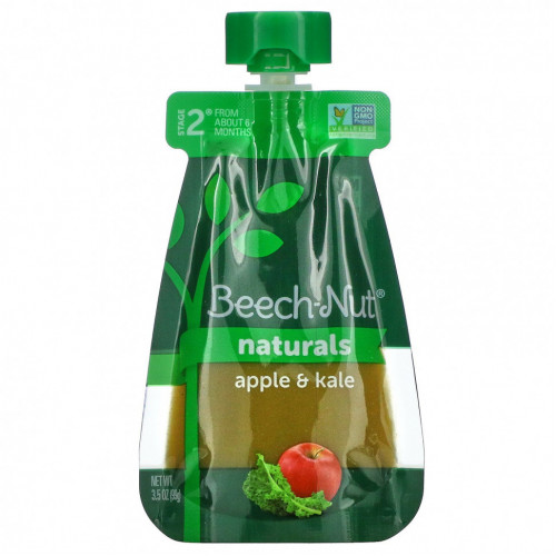 Beech-Nut, Naturals, этап 2, яблоко и капуста, 6 пакетиков по 99 г (3,5 унции)